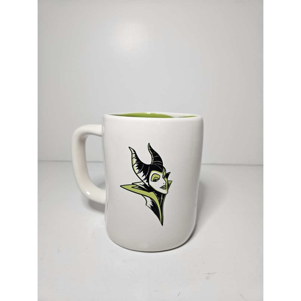 Disney Villains Maleficent Coffee Mug White Ceramic Lime Green Interior Rae Dunn
